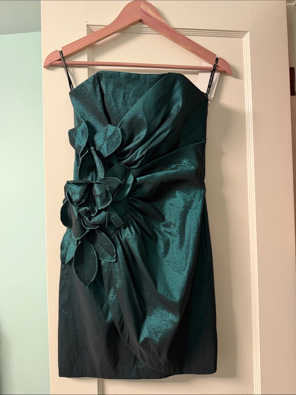 Vintage Jessica McClintock Ruched Bodycon Strapless Metallic Dress Fairy Pinup